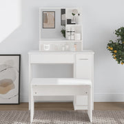 Dressing table with mirror 86.5x35x136 cm white