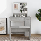 Kaptafel 86,5x35x136 cm betongrijs met spiegel