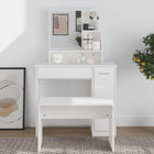 Dressing table with mirror 86.5x35x136 cm high gloss white