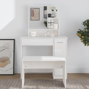 Dressing table with mirror 86.5x35x136 cm high gloss white