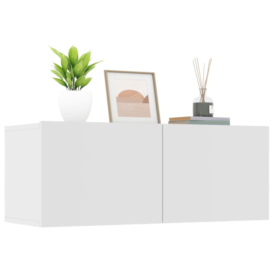 Tv-Meubels 80X30X30 Cm Bewerkt Hout 2 Wit