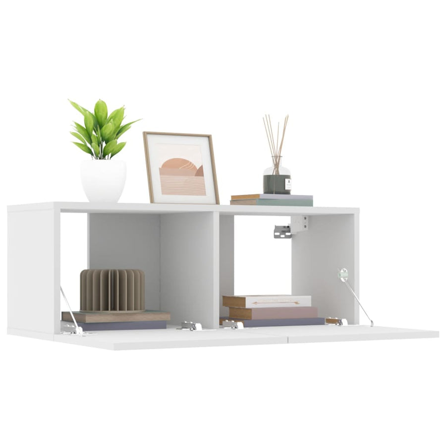 Tv-Meubels 80X30X30 Cm Bewerkt Hout 2 Wit