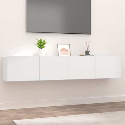 Tv-Meubels 80X30X30 Cm Bewerkt Hout 2 Wit