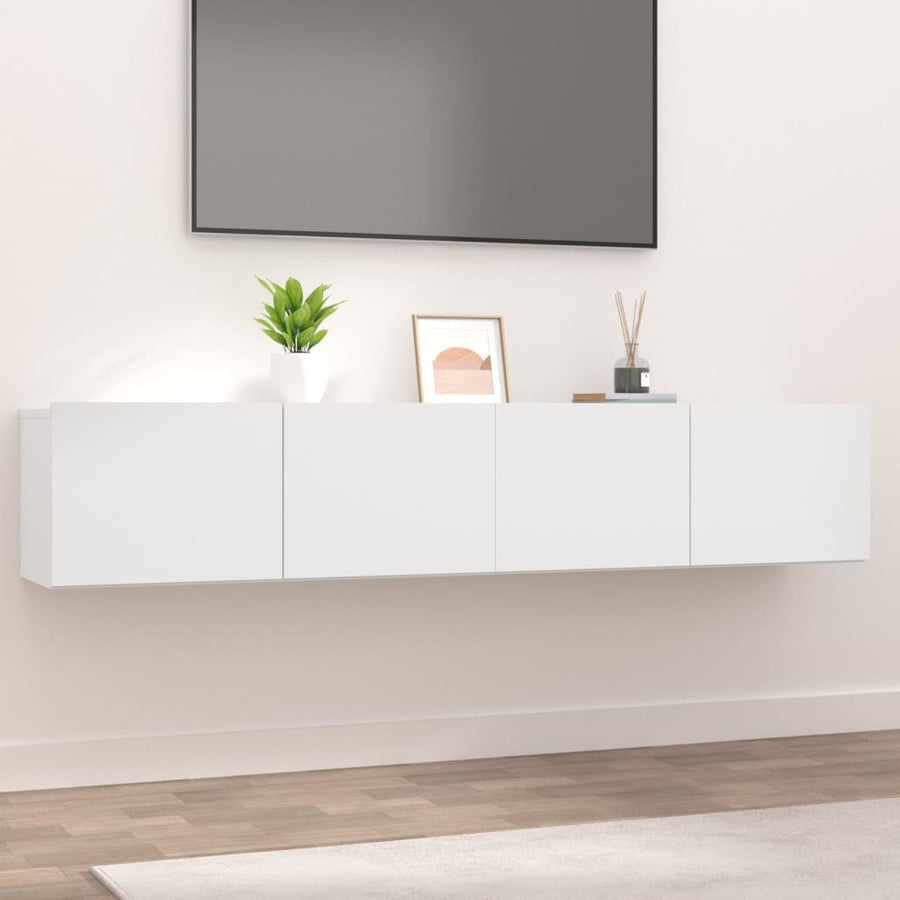 Tv-Meubels 80X30X30 Cm Bewerkt Hout 2 Wit