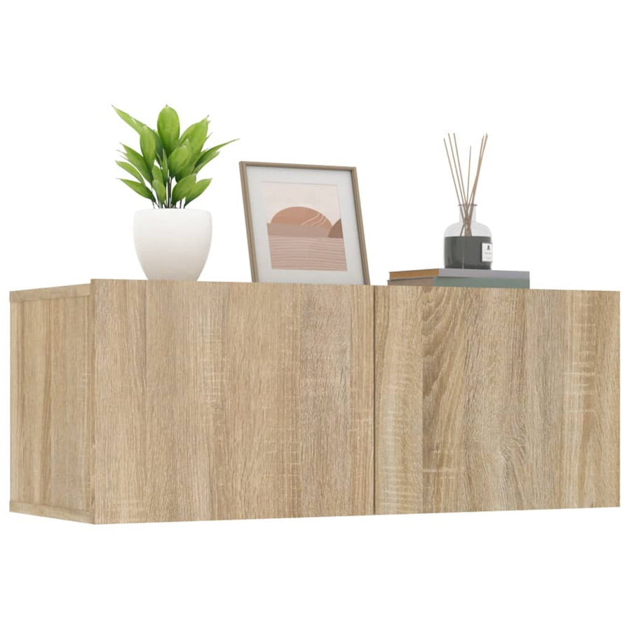 Tv-Meubelen 80X30X30 Cm Bewerkt Hout Kleurig 2 Sonoma eiken