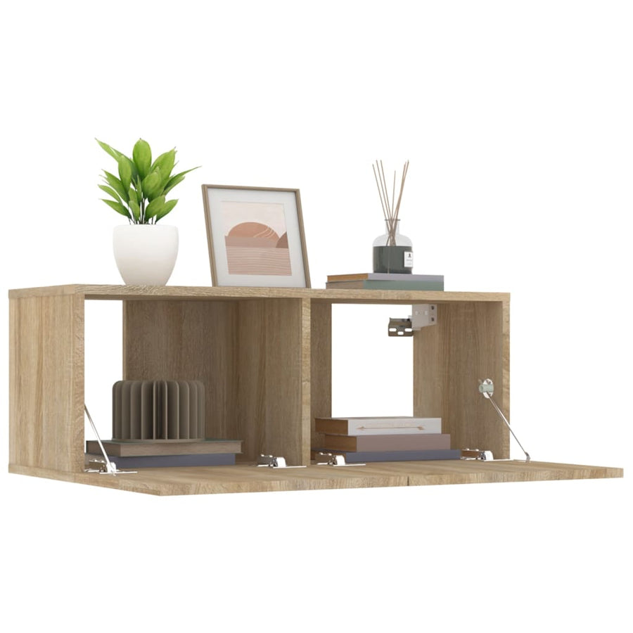 Tv-Meubelen 80X30X30 Cm Bewerkt Hout Kleurig 2 Sonoma eiken