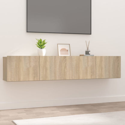 Tv-Meubelen 80X30X30 Cm Bewerkt Hout Kleurig 2 Sonoma eiken