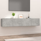 Tv-meubels 2 st 80x30x30 cm bewerkt hout betongrijs wandmontage