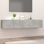 Tv-meubels 2 st 80x30x30 cm bewerkt hout betongrijs wandmontage