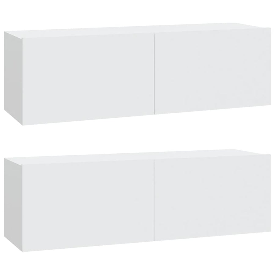 Tv-Meubelen Wandgemonteerd 100X30X30 Cm Bewerkt Hout Wit