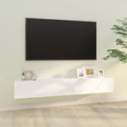 Tv-meubel 100x30x30 cm bewerkt hout wit (2 stuks)