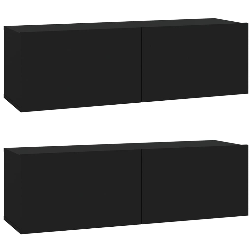 Tv-Wandmeubels 100X30X30 Cm Bewerkt Hout Zwart