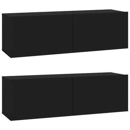 Tv-Wandmeubels 100X30X30 Cm Bewerkt Hout Zwart