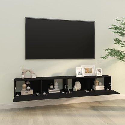 Tv-Wandmeubels 100X30X30 Cm Bewerkt Hout Zwart