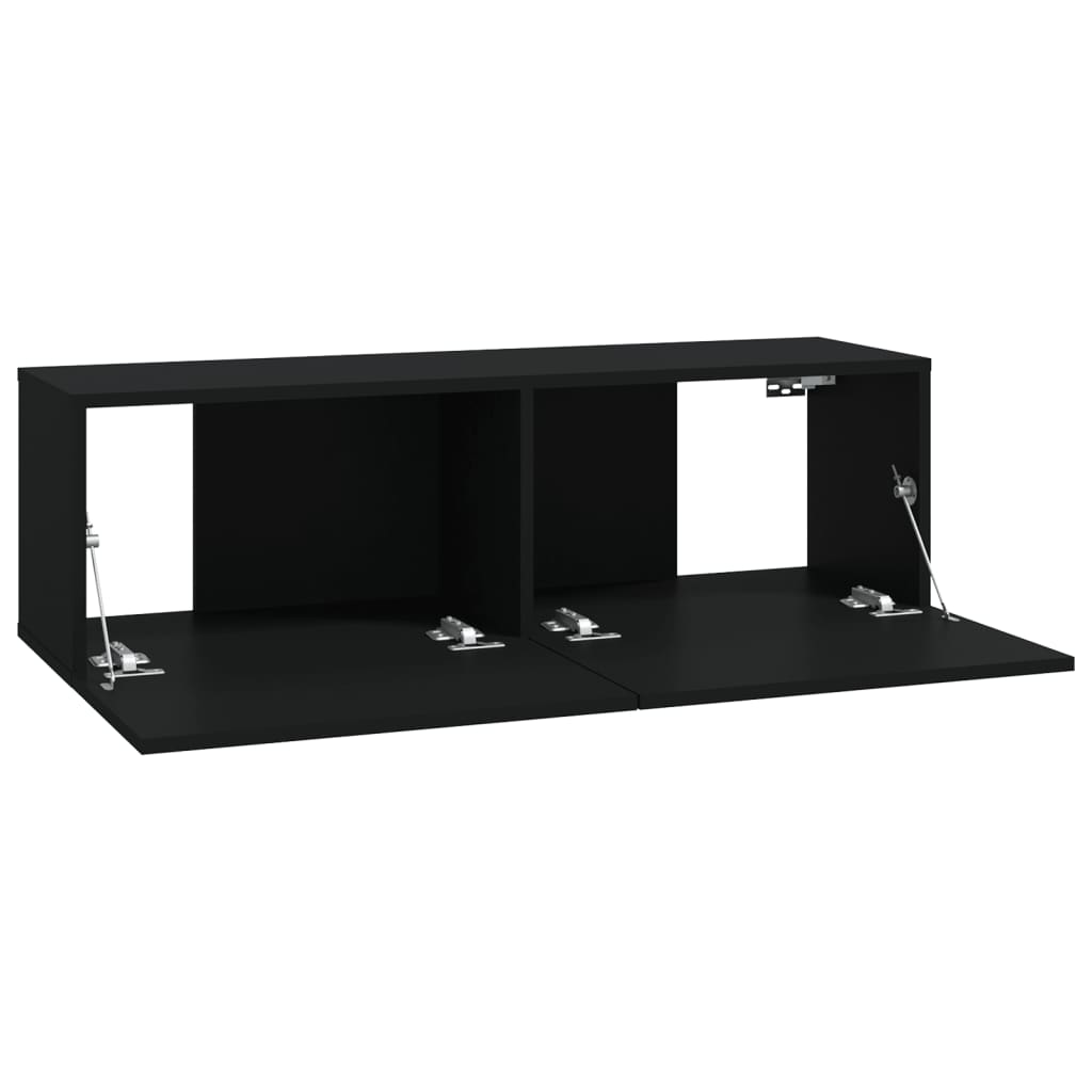 Tv-Wandmeubels 100X30X30 Cm Bewerkt Hout Zwart