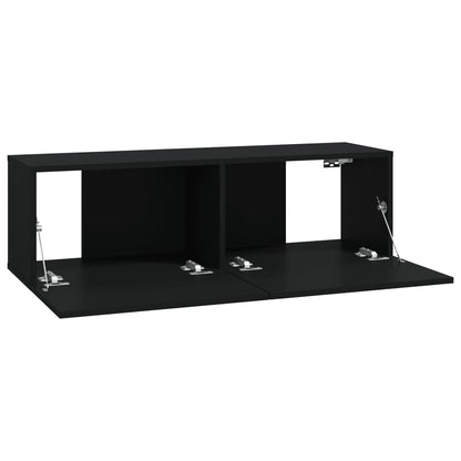 Tv-Wandmeubels 100X30X30 Cm Bewerkt Hout Zwart