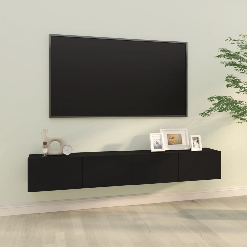 Tv-Wandmeubels 100X30X30 Cm Bewerkt Hout Zwart