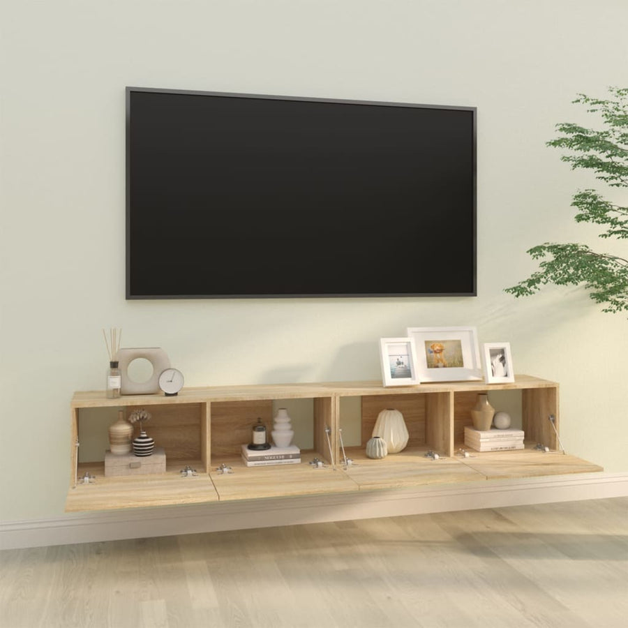 Tv-Meubelen Wandgemonteerd 100X30X30 Cm Hout Sonoma eiken