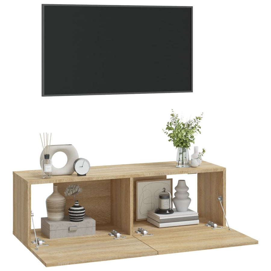 Tv-Meubelen Wandgemonteerd 100X30X30 Cm Hout Sonoma eiken