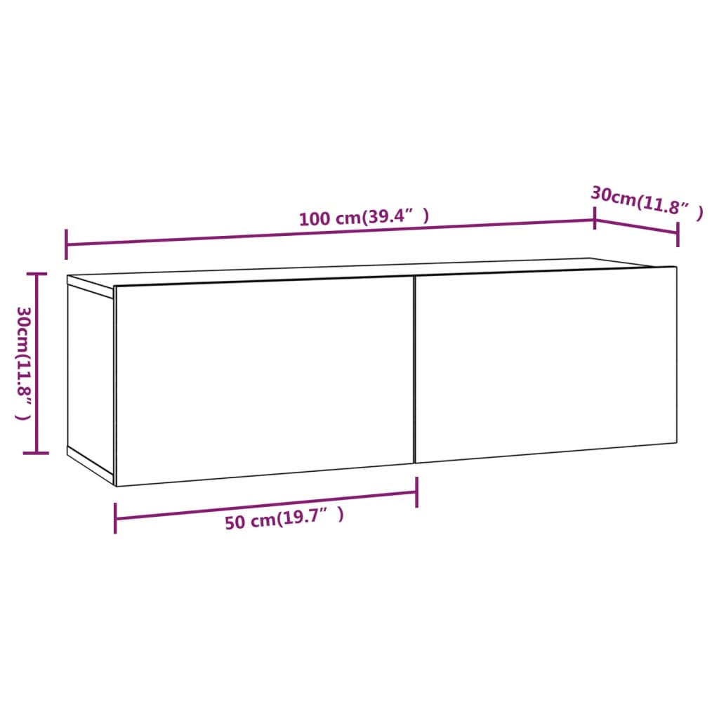 Tv-Meubelen Wandgemonteerd 100X30X30 Cm Hout Sonoma eiken