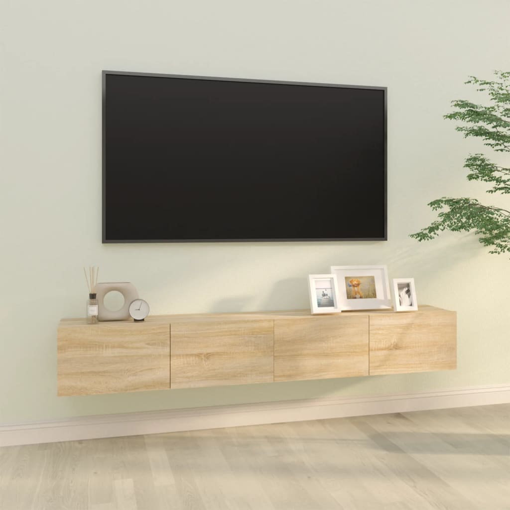 Tv-Meubelen Wandgemonteerd 100X30X30 Cm Hout Sonoma eiken