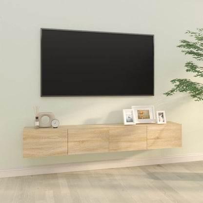 Tv-Meubelen Wandgemonteerd 100X30X30 Cm Hout Sonoma eiken
