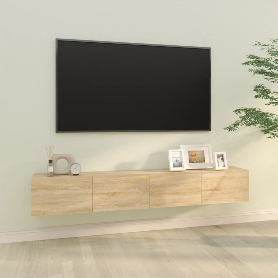Tv-Meubelen Wandgemonteerd 100X30X30 Cm Hout Sonoma eiken