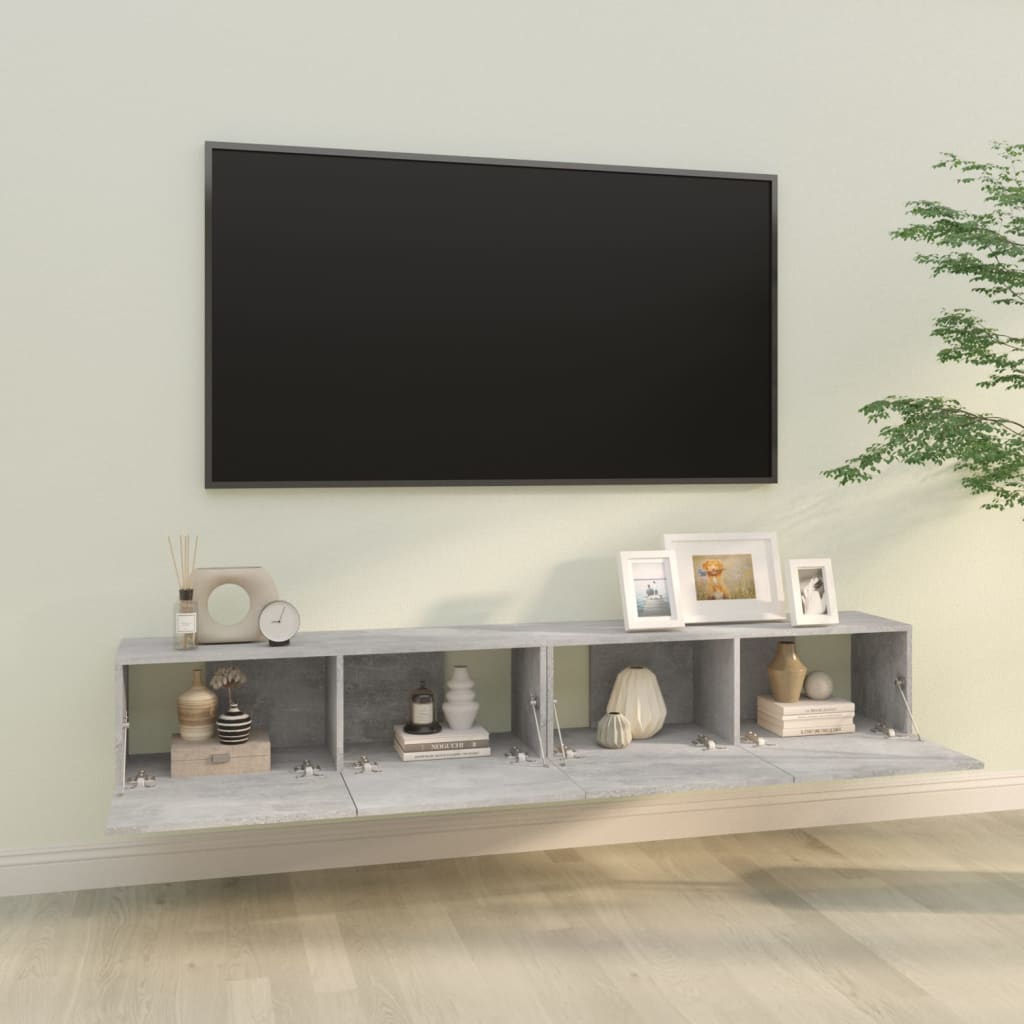 Tv-Meubelen Wandgemonteerd 100X30X30 Cm Hout Betongrijs