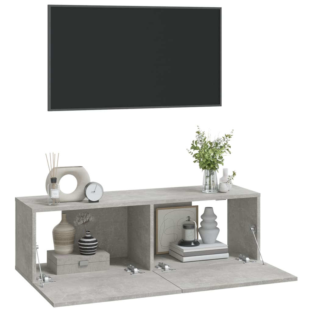 Tv-Meubelen Wandgemonteerd 100X30X30 Cm Hout Betongrijs