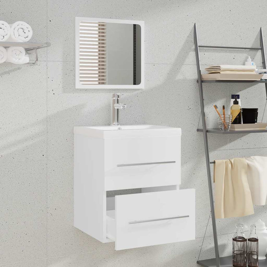 Badkamerkast met spiegel 41x38,5x48 cm wit