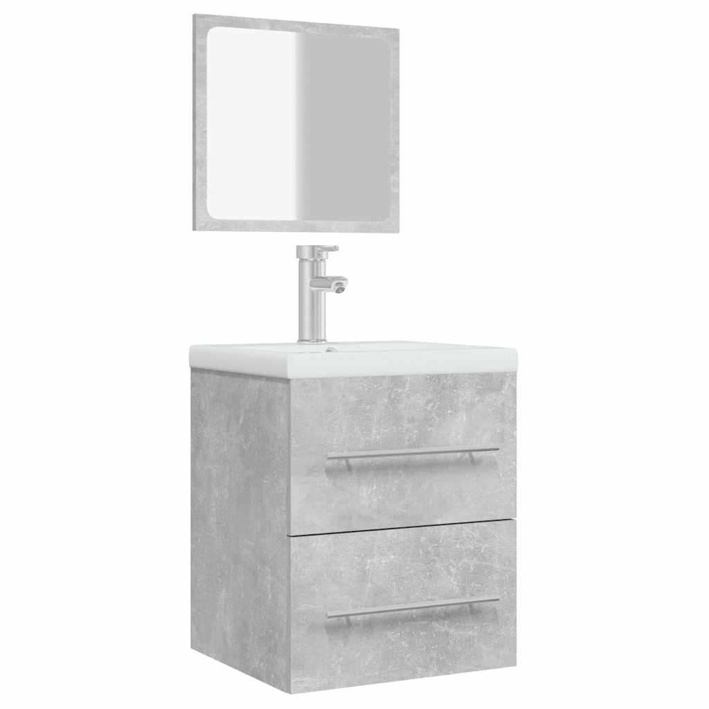 Badkamerkast Met Spiegel 41X38,5X48 Cm Betongrijs