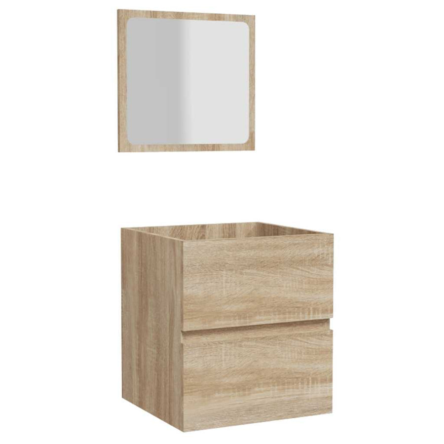 Badkamerkast Met Spiegel Bewerkt Hout Sonoma Eikenkleurig 1