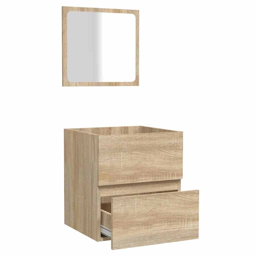 Badkamerkast Met Spiegel Bewerkt Hout Sonoma Eikenkleurig 1