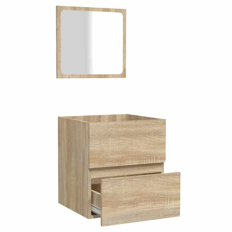 Badkamerkast Met Spiegel Bewerkt Hout Sonoma Eikenkleurig 1