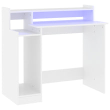 Bureau Met Led-Verlichting 97X45X90 Cm Bewerkt Hout Wit