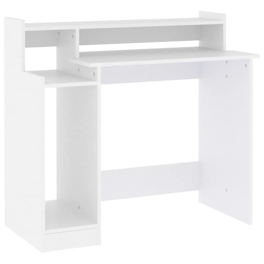 Bureau Met Led-Verlichting 97X45X90 Cm Bewerkt Hout Wit