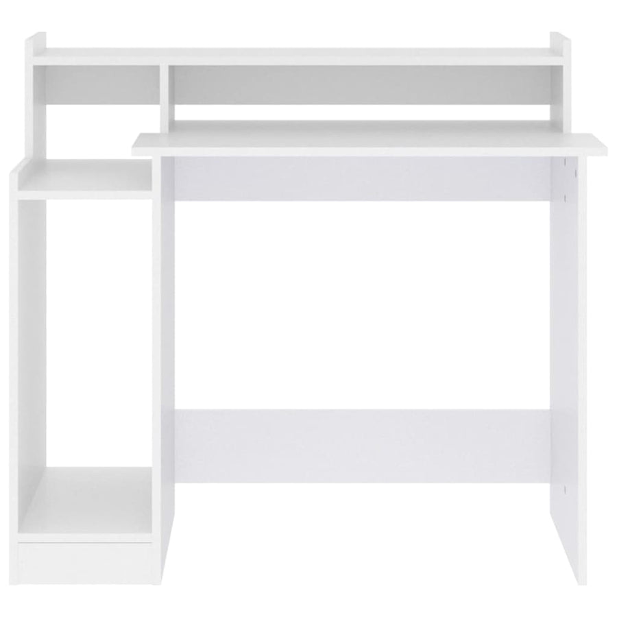 Bureau Met Led-Verlichting 97X45X90 Cm Bewerkt Hout Wit