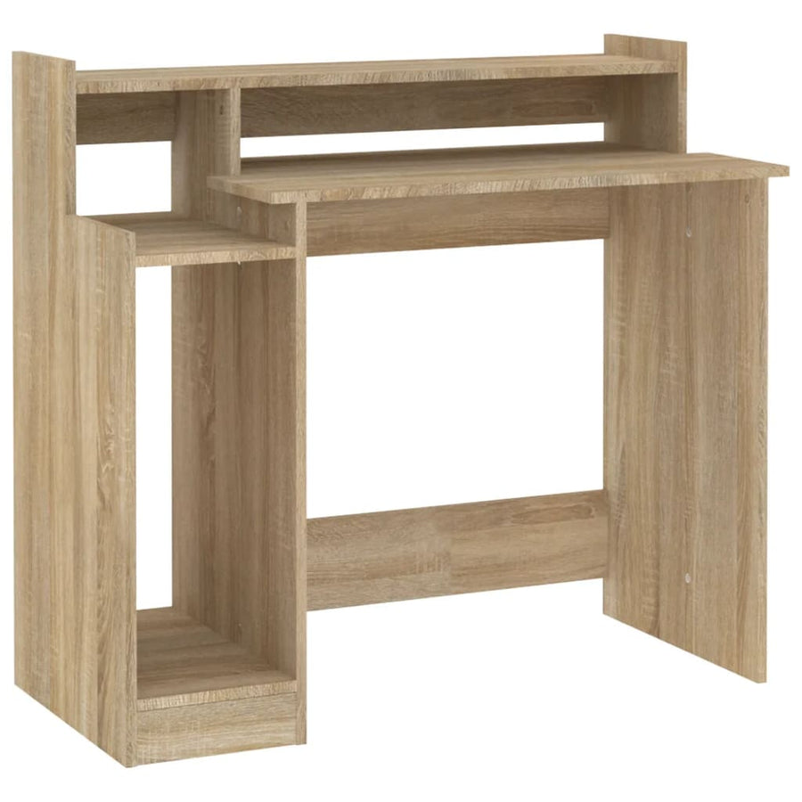 Bureau Met Led-Verlichting 97X45X90 Cm Hout Sonoma Eikenkleurig
