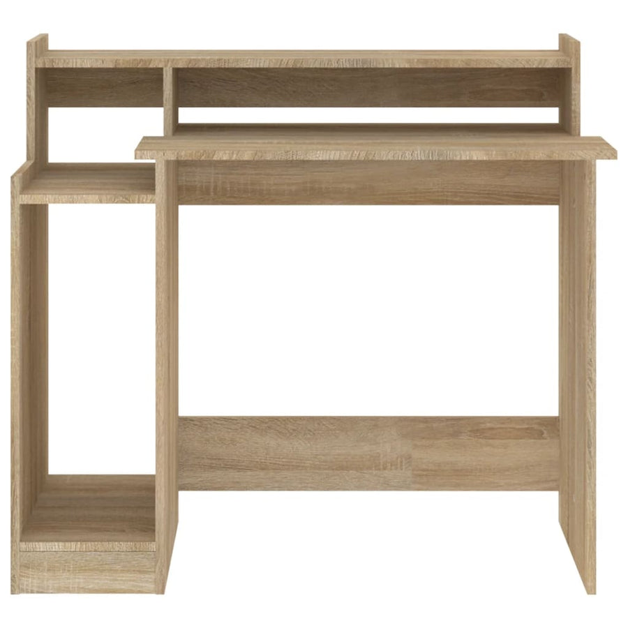 Bureau Met Led-Verlichting 97X45X90 Cm Hout Sonoma Eikenkleurig