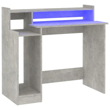 Bureau Met Led-Verlichting 97X45X90 Cm Bewerkt Hout Betongrijs