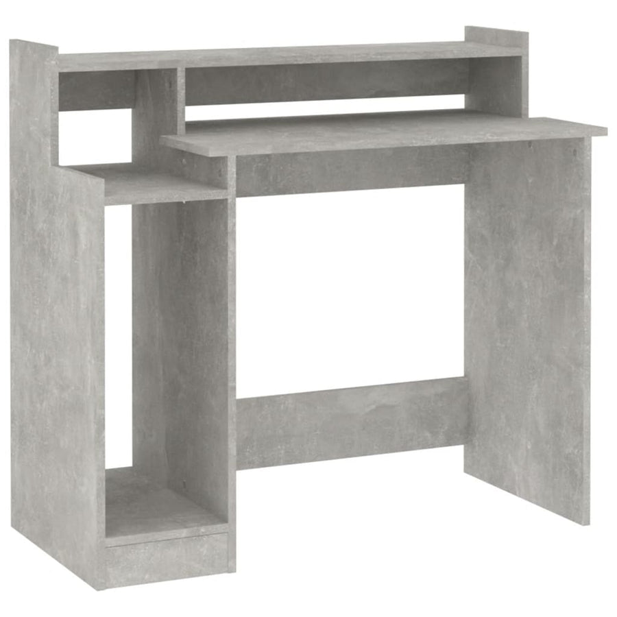 Bureau Met Led-Verlichting 97X45X90 Cm Bewerkt Hout Betongrijs