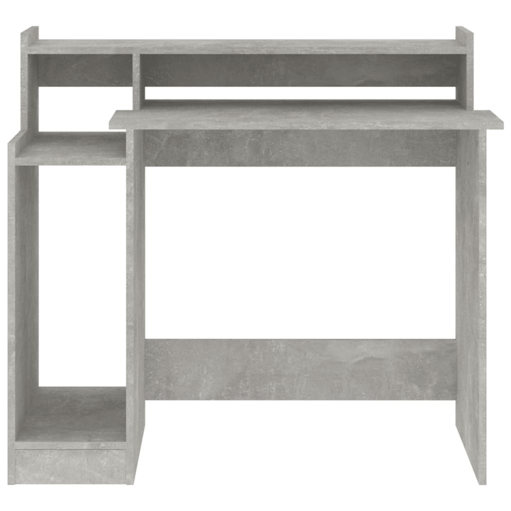 Bureau Met Led-Verlichting 97X45X90 Cm Bewerkt Hout Betongrijs