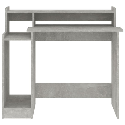 Bureau Met Led-Verlichting 97X45X90 Cm Bewerkt Hout Betongrijs