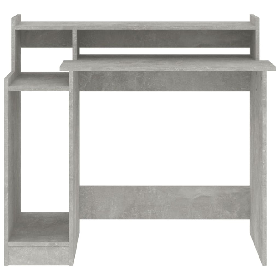Bureau Met Led-Verlichting 97X45X90 Cm Bewerkt Hout Betongrijs