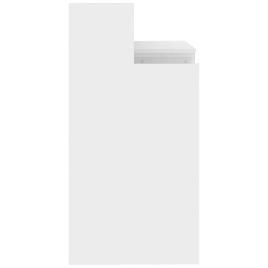Bureau Met Led-Verlichting 97X45X90 Cm Hout Hoogglans Wit