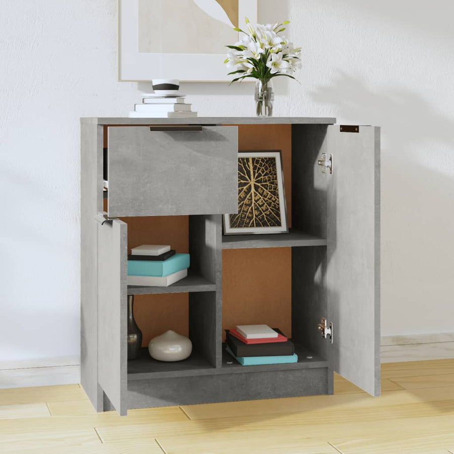 Dressoir 60X30X70 Cm Bewerkt Hout Betongrijs