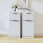Dressoir 30x30x70 cm bewerkt hout wit wandmontage