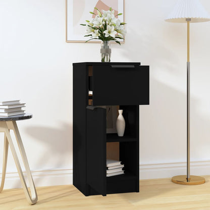 Dressoir 30X30X70 Cm Bewerkt Hout 1 Zwart