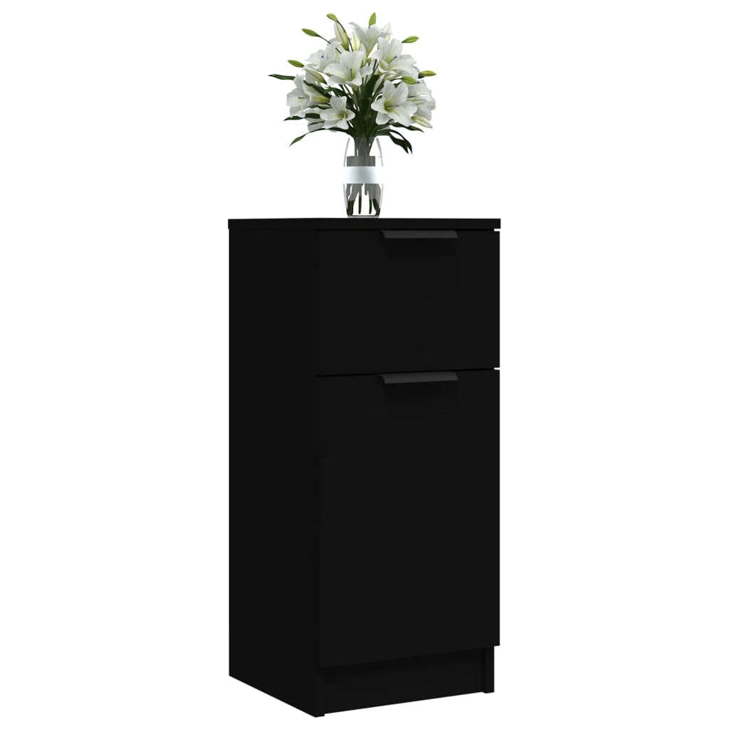 Dressoir 30X30X70 Cm Bewerkt Hout 1 Zwart