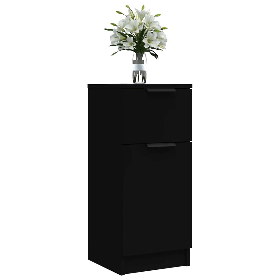 Dressoir 30X30X70 Cm Bewerkt Hout 1 Zwart